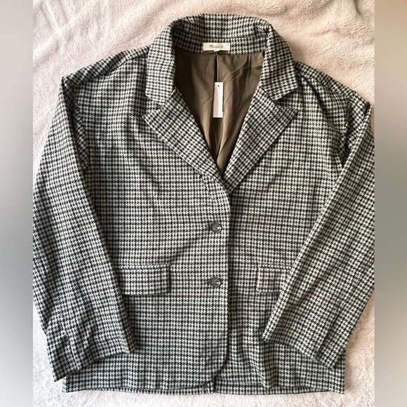 NWT Madewell Oversized Knit Blazer in Houndstooth Size M - Picture 11 of 12